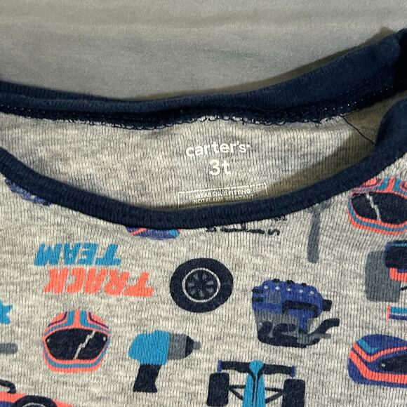 Carters 3T Boys Two Piece Pajama Set Race Track Themed - Picture 3 of 6
